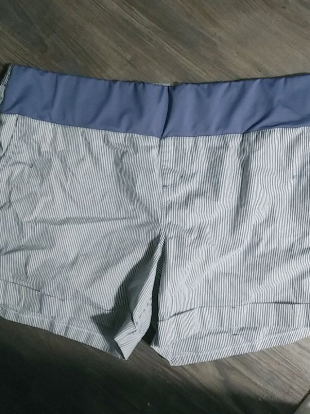Metaphor XL Navy Pinstripe Pocketed Detailed Shorts